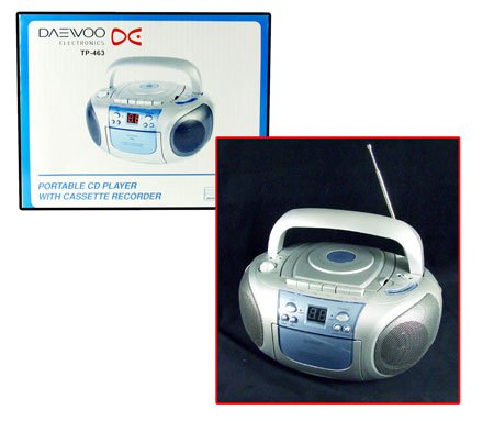 Childrens Toyshop  Electronics : Daewoo Light and compact Portable CD Player FM / AM Radio