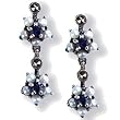 Gemini Silver Natural Seed Pearl Earrings, Sapphire - Dahlia Vintage Collection Gemini Silver Natural Seed Pearl Earrings, Sapphire - Dahlia Vintage Collection