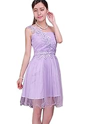 Polyester One Shoulder Short  Bridesmaid Dress/Wedding Party Dress  With Ruffles