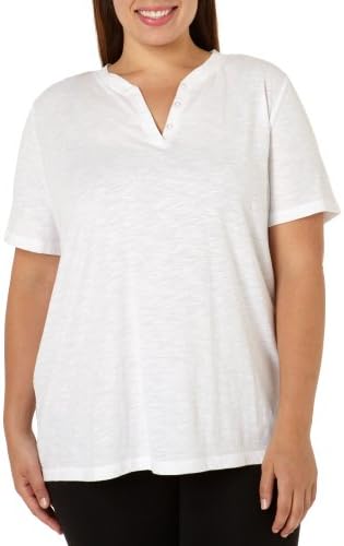 Gloria Vanderbilt Sport Plus Raquel Solid T-Shirt 1X White