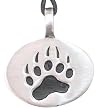 Bear Claw Paw Print Silver Tone Pewter Pendant Necklace