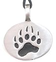 Bear Claw Paw Print Pewter Pendant Necklace