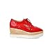 Lucksender Womens Fashion Platform Wedge Heel Lace-up Carved Oxfords Shoes