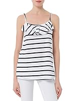 Cross Jeans Top (Blanco / Azul Oscuro)