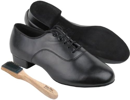 Very Fine Men's Salsa Ballroom Tango Latin Dance Shoes C2503 Bundle with Shoe Wire Brush Heel 1" Heel