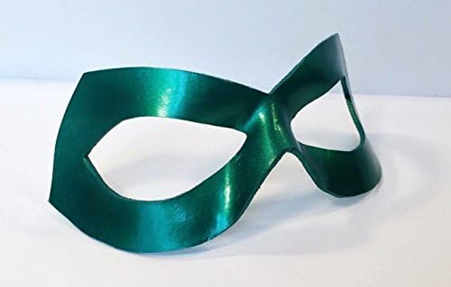 Green Lantern Mask Leather - EMERALD GREEN Mask