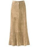 Stud-trim suede skirt