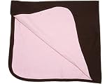 YogaColors BabyLuxe Reversible Receiving Blanket (Brown Pink)
