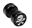 ACRYLIC FAKE PLUG WITH SKULL LOGO 16g/1.2 mm - Sold As A Pair