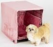 Pet Dreams 17330 X-Small Plush Cratewear 3pc Set - Crate Cover, Mat, Bumper - Pink
