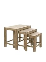 J-LINE Mesa 3 Piezas Gris