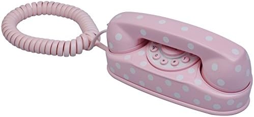 LeeKer LK-P020P Retro Rotary Circle Dial Princess Corded Phone with Flash and Redial Function(Pink)