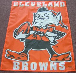 Cleveland Browns Brownie Elf Vertical Flag 27x37 Exclusive