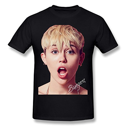 Next Style Men's Miley Cyrus Bangerz Tour Dvd Cover Art Design Cool Black T-Shirts