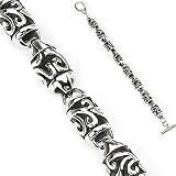 316L Stainless Steel Tribal Bead Bracelet - Length 8.46