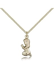 Gold Filled Praying Girl Pendant
