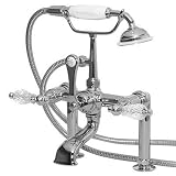 American Bath Factory F1-1116-CH-F9-9300-KL-CH F1-1116 Deck Mount Bathtub Faucet, Krystal Lever Hand