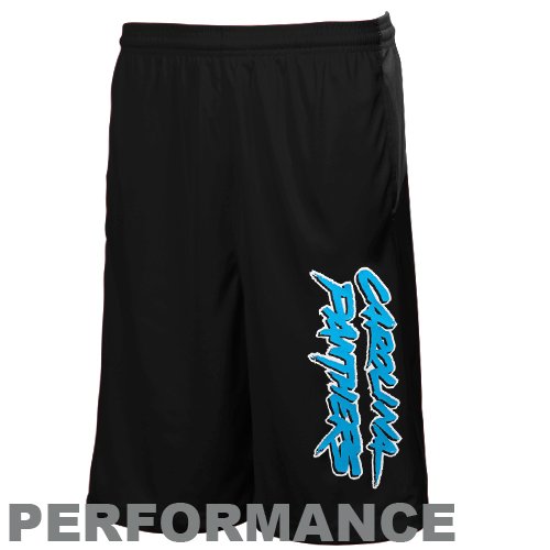 Reebok Carolina Panthers Youth Black Colorblock Performance Shorts (Large)