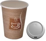 Produkt-Bild: 500x Kaffeebecher 0,2 Liter, Coffee-to-go Becher mit Deckel, Pappbecher