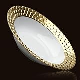 L'Objet Aegean Sculpted Gold Round Serving Bowl 14 in