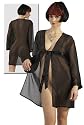 Hauchzarter Kurz Kimono-Negligé schwarz