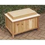 Cedar Storage Bench (Cedar w/ Natural Cushion) (Short - 18h x 28w x 19d)