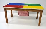 LEGO COMPATIBLE PLAY TABLE WITH SOLID OAK WOOD LEGS AND FRAME - BUILT TO LAST--MADE IN USA!!!