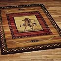 Rawhide Lodge Western Cowboy Horse 4' x 6' Area Rug