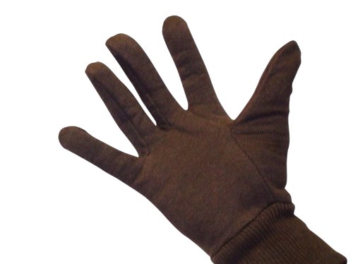 PackagingSuppliesByMailPSBM Brown Jersey Gloves, 12-Pairs, Lightweight Cotton Blend Work Gloves