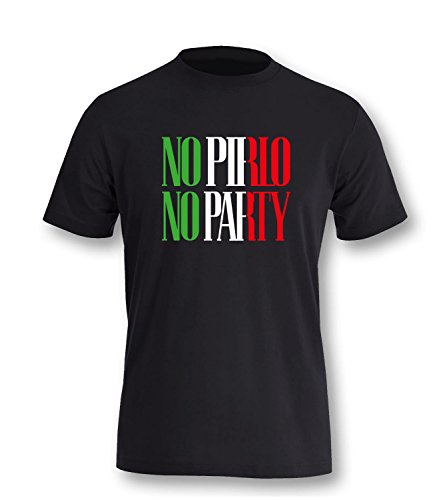 Luckja EM 2016 Trikot Italien Fanshirt No Pirlo No Party EM03 Kinder T-Shirt