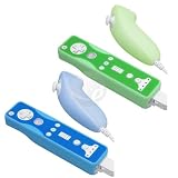 (Blue / Green) - Silicone Soft Skin Case for Nintendo Wii Remote Control / Controller & Nunchuk (2 Pack)