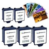 HP 14 Remanufactured Combo Set - 3 Black HP 14 (C5011DN) and 2 Tri-Color HP 14 (C5010DN) + Free 20 Pack of LD Brand 4x6 Photo Paper