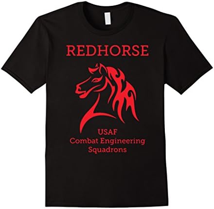 Men's Red Horse Usaf Combat Engineering Squadrons TShirt 3XL Black