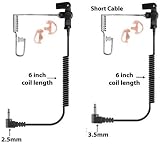Fox Listen Only Earpiece - 6 inch Coil Cable - 3.5mm Audio Right Angle Plug