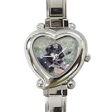 German Shepherd Puppy Heart Shaped Italian Charm Dog Watch