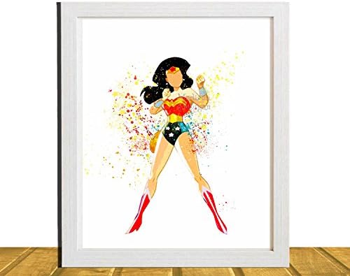 Wonder Woman Inspired Wall Art, Comic Book Inspired Art, D C Inspired Art, Kids Room Decor, Kids Wall Art, Nursery Art, Unframed, Printed on Archival Matte Premium Photo Paper