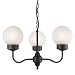 Royce Lighting RLCH5207A/3-23 Plug-In Chandelier with Frosted Ribbed Glass, Oil Rubbed Bronze