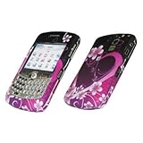 Premium Black and Purple Hearts Design Snap-On Cover Hard Case Cell Phone P ....