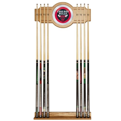 NBA6000-CB - Chicago Bulls NBA Billiard Cue Rack with Mirror