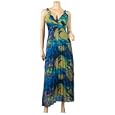 Sexy Blue Chiffon Plus Size Cruise Maxi Dress