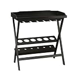 Carolina Cottage Antique Black Tuscany Folding Wine Stand/Rack