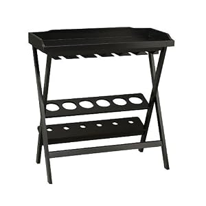 Carolina Cottage Antique Black Tuscany Folding Wine Stand Rack by