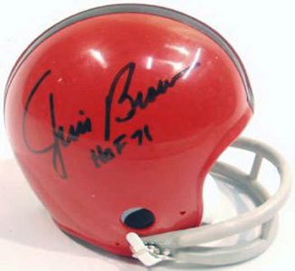 Jim Brown Signed Browns Mini Helmet - HOF 91
