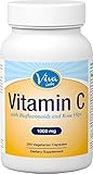 Viva Labs Premium Non-GMO Vitamin C with Bioflavonoids and Rose Hips, 1000mg, 250 Veg Caps