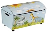 Kids / Children's Safari Animals Storage Treasure Chest Toy Box