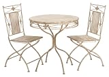 Attractively Styled Metal Wood Decorative Bistro Set