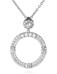 Charles Winston, Cubic Zirconia Circle Pendant Necklace, 18"