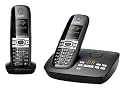 Gigaset - C610A Duo - T&eacute;l&eacute;phone sans fil DECT avec r&eacute;pondeur int&eacute;gr&eacute; - combin&eacute; suppl&eacute;mentaire - Noir