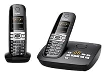 Gigaset - C610A Duo - Téléphone sans fil DECT avec répondeur intégré - combiné supplémentaire - Noir