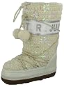JUICY COUTURE Libra Womens Warm Lined Boot Shoes Off White Knit Signature Logo Embellished